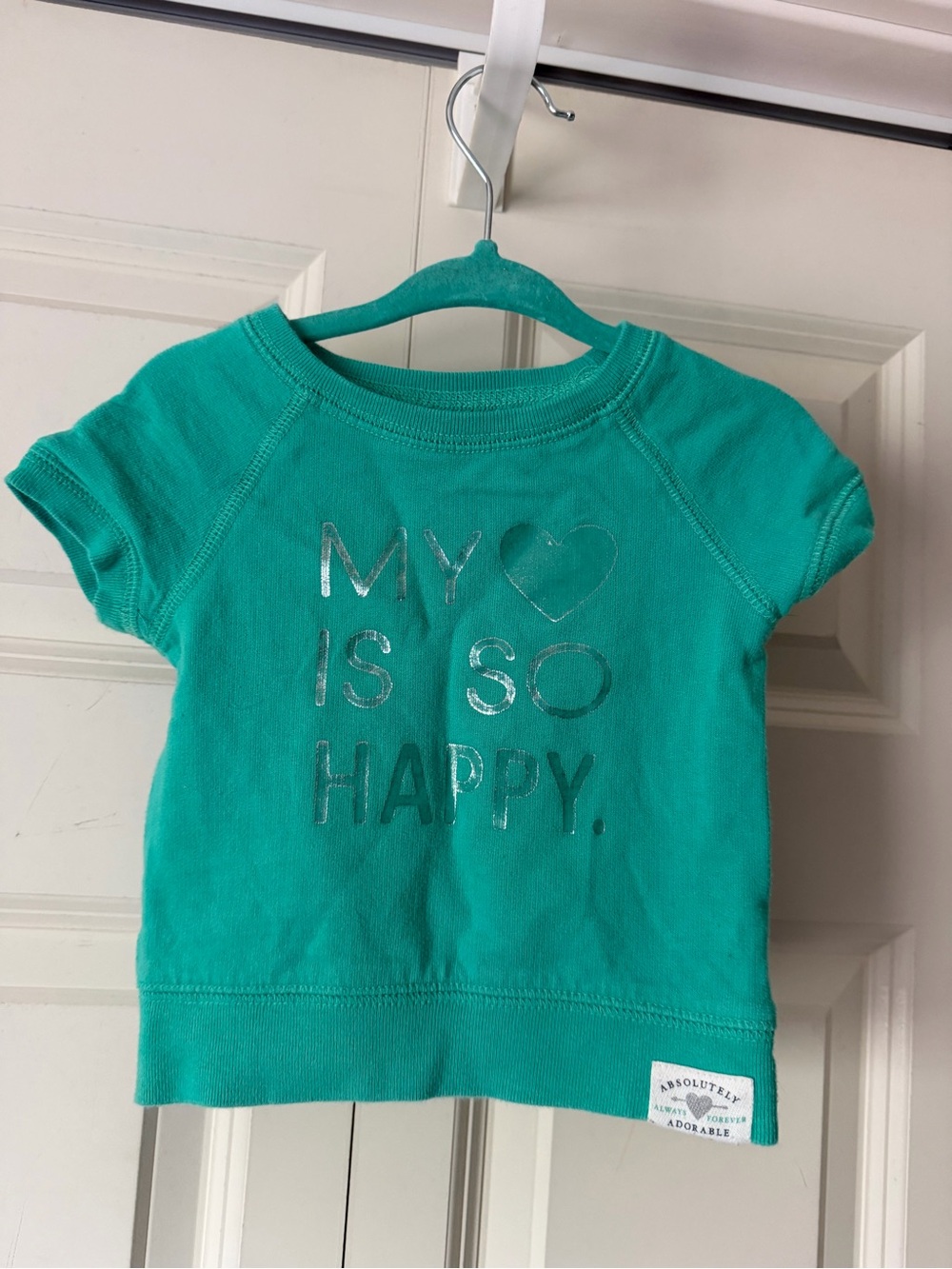 Carter’s Girls' Teal Short-Sleeve Top - "My ♥ Is So Happy"